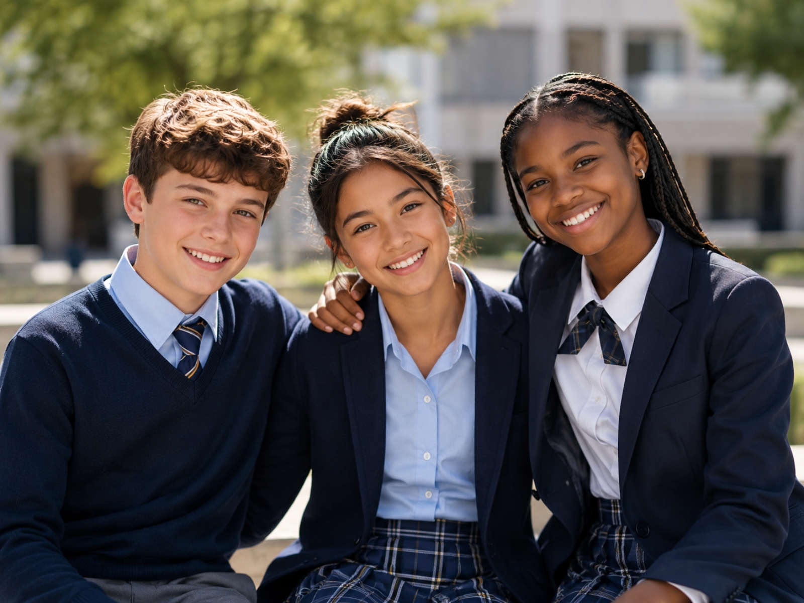 Students in uniform representing a Top Marks school community